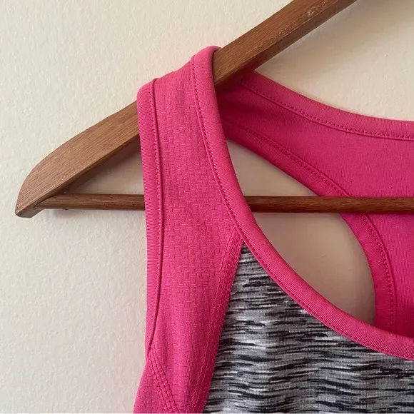 Tek Gear Pink and Gray Athletic Tank Top Small - Image 4