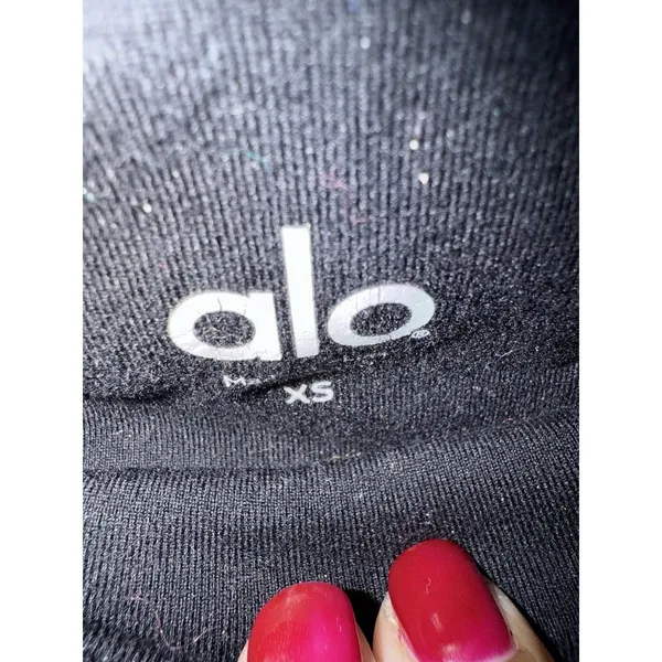 Alo Airbrush Glow in the Dark‎ Black Fluorescent Striped Leggings Size XS F - Image 2