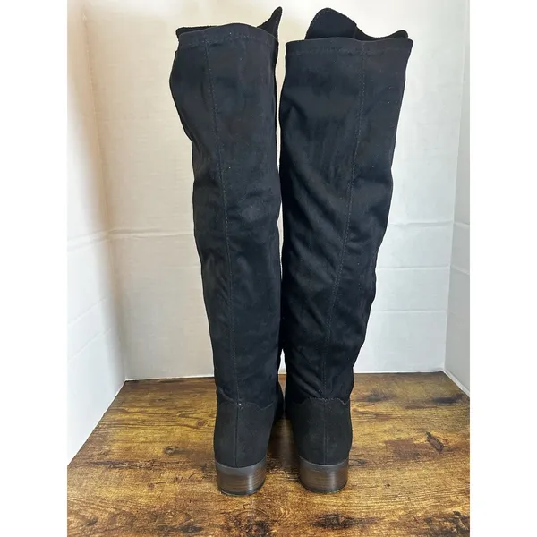 Lucky Brand LK Calypso Black Suede Tall Boots 9M NIB Oiled Suede Riding Autumn - Image 6