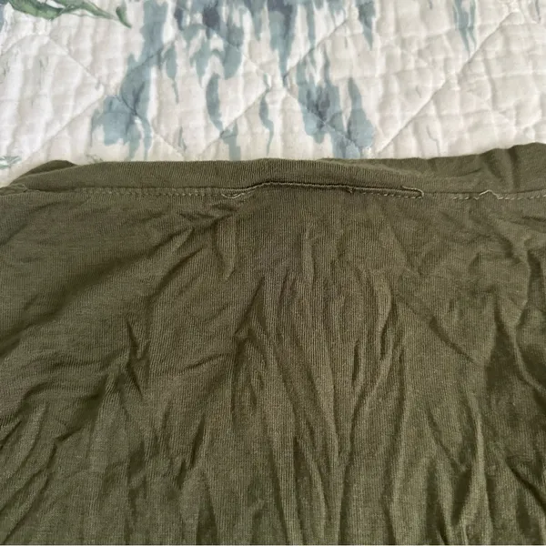 Free People Oh Me Oh My Bodysuit XS Olive Green Deep V Neck - Image 7