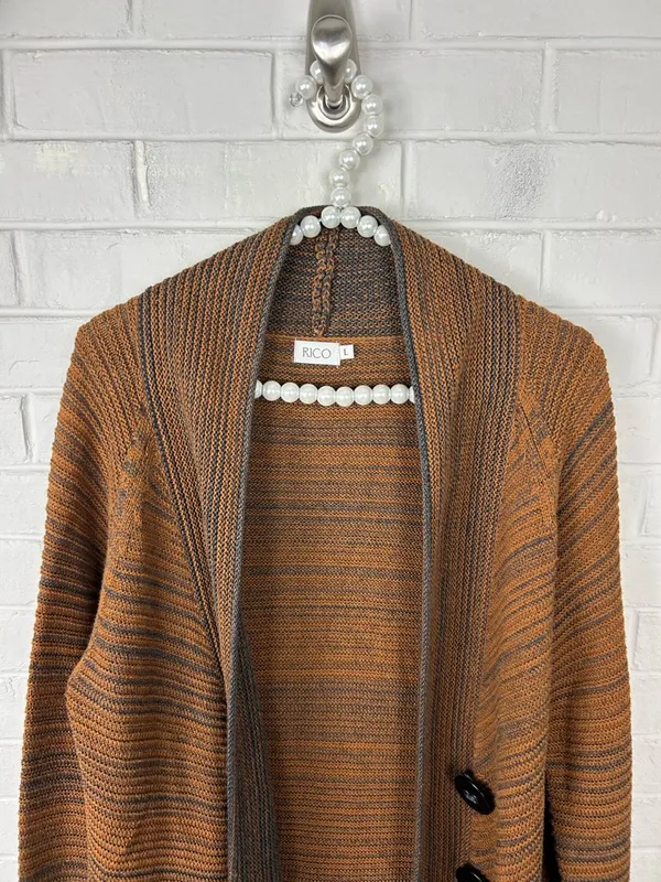 Rico Handmade in Thailand Knit Cardigan Sweater Size L - Image 3