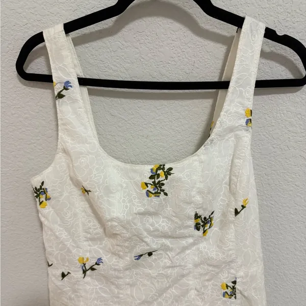 Anthropologie Vanessa Virginia Lace Corset Tank Top White Floral Embroidered 10 - Image 4