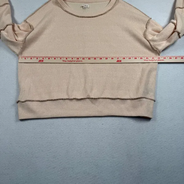POL Sweater Womens Medium Cream‎ Beige Pullover Shirt Boho Cottagecore FKT1120 - Image 5
