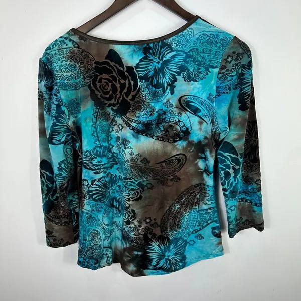 Sami + Jo Velvet Burnout Top Women M Boho‎ Festival Paisley Y2K Fairy Grunge - Image 2