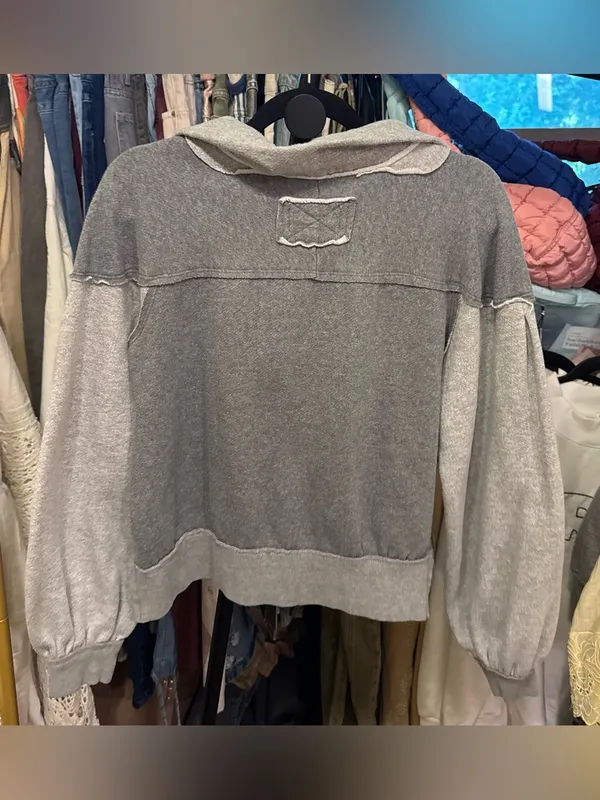 Free People We the Free Kassey Half Zip - Heather grey combo - Small - Image 11
