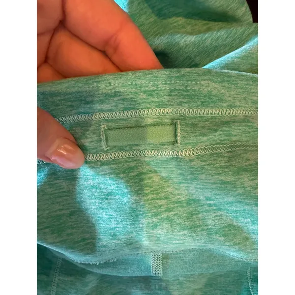 Peloton‎ Leggings Women XL Teal Space Dye High Rise Crop Capri Stripe Athleisure - Image 10