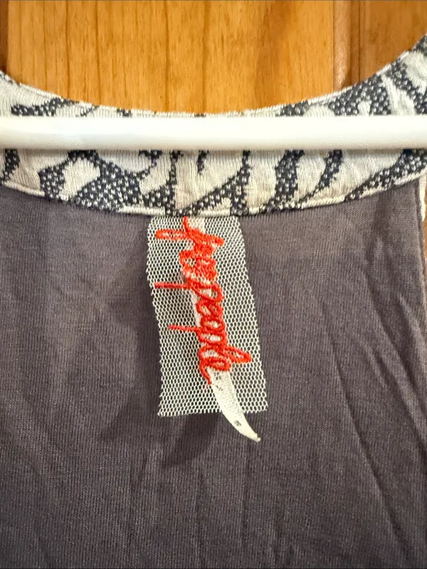 Free people racerback knit dress grey / white leopard style dress size large . - Image 3