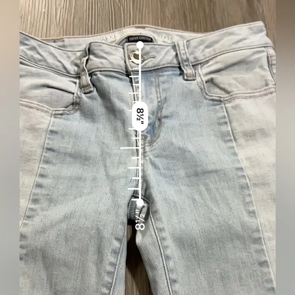 American Eagle Light Wash Mid Rise Cropped‎ Jegging Jeans Size 4 - Image 11