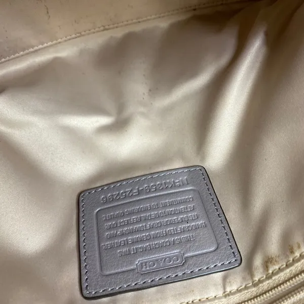 Coach Gray Medium Leather Tote Bag - Image 8
