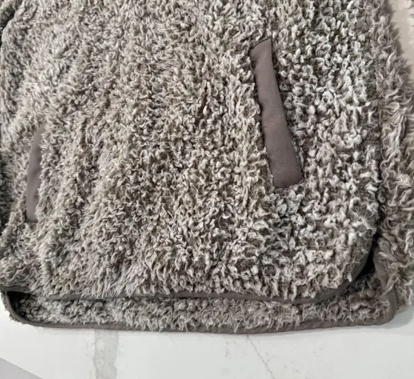 Altar’d State Sherpa Quarter Zip Pullover Jacket Women's Medium Teddy Bear Brown - Image 6