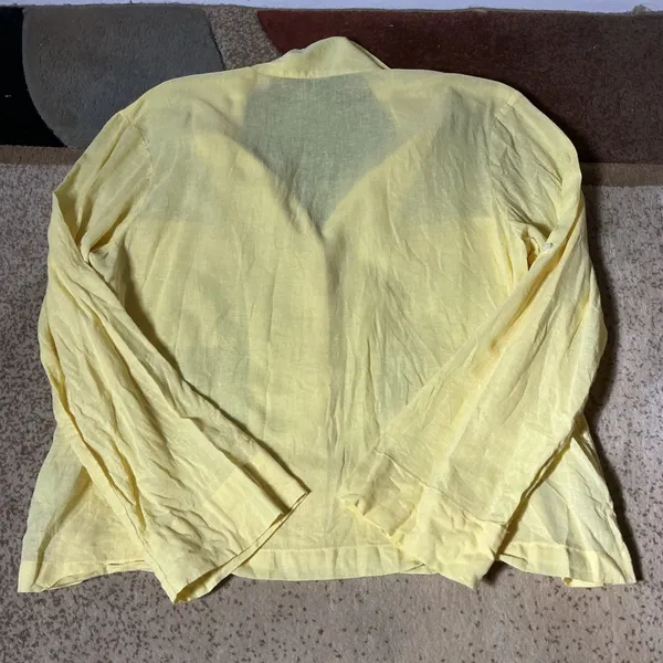 J.Crew Linen‎ Blend Sustainable Shirt Womens 14 Yellow Coastal Utility CA600 Top - Image 7