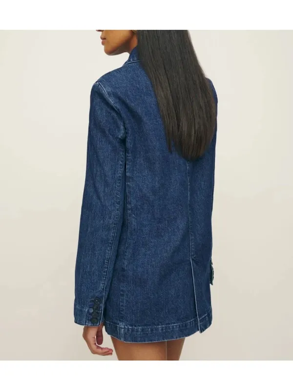 Reformation Elsa Relaxed Denim Blazer Owens Wash Blue Size XS - Image 6