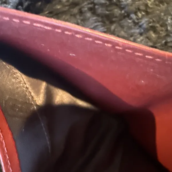 red Coach leather bifold wallet. - Image 11