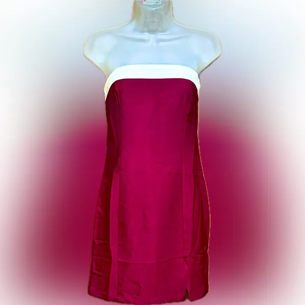 NWT Red & White Colorblock Strapless Mini Dress‎ - Small - Image 6