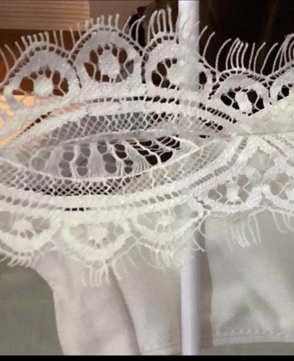 Lulus White Eyelash Lace Halter Crop Top New with tag - Image 7
