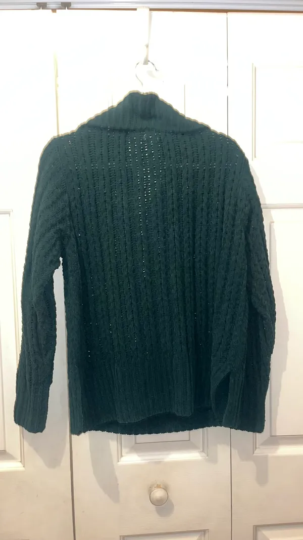 Dark green aerie knit sweater quarter zip - Image 2