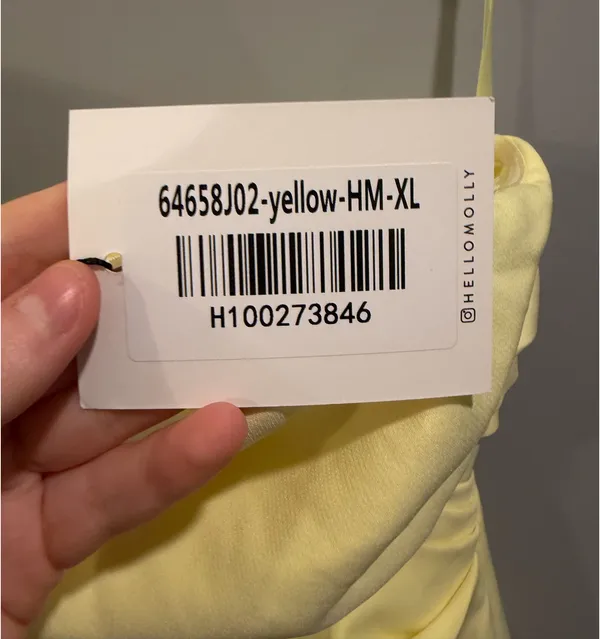 NWT Hello Molly The Real Icon Strapless Side Train Mini Dress Butter Yellow - Image 8