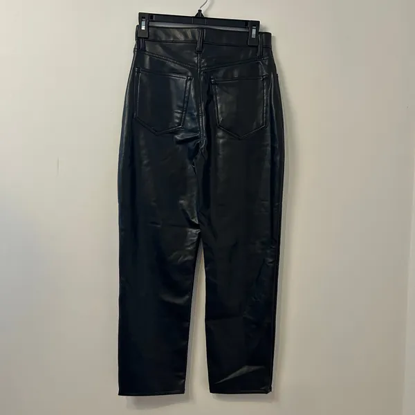 NWT Abercrombie & Fitch The Ankle Straight Ultra High Rise Vegan Leather Size 4 - Image 8