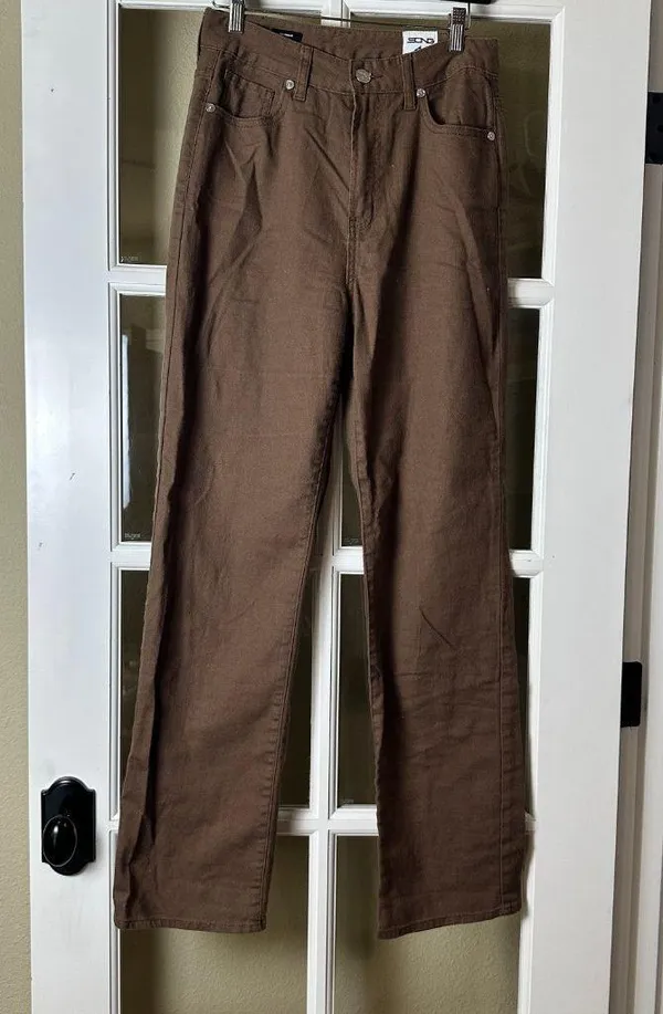 SONG4U Terracotta Brown Boyfriend Style Trousers Pants Size 5/27 - Image 2