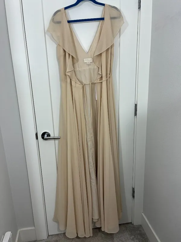 New Jenny Yoo Size 6 Sand Dune Faye Luxe Chiffon Wrap Bridesmaid Dress - Image 8