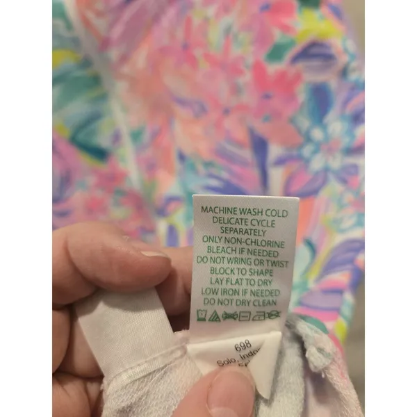 Lilly Pulitzer Girls XL 12-14 Tropical Floral Zip Front Swim Coverup Dress Pink - Image 5