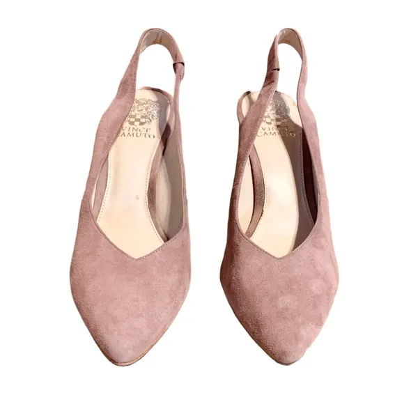 Vince Camuto "Almista" Dusty Rose Suede Sling Back Block Heel Shoes (11m) - Image 2