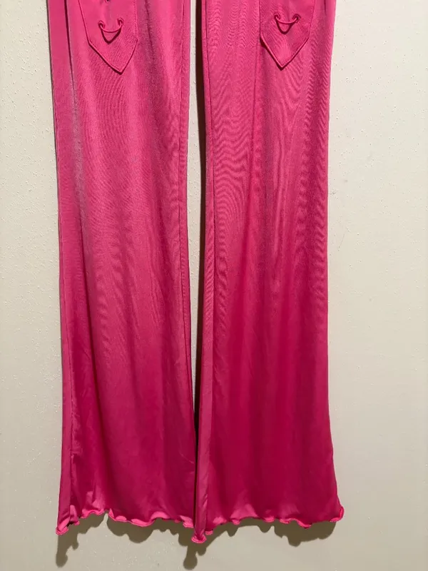 I.AM.GIA Nyx Hot Pink Lace Up Flare Pants - Image 5