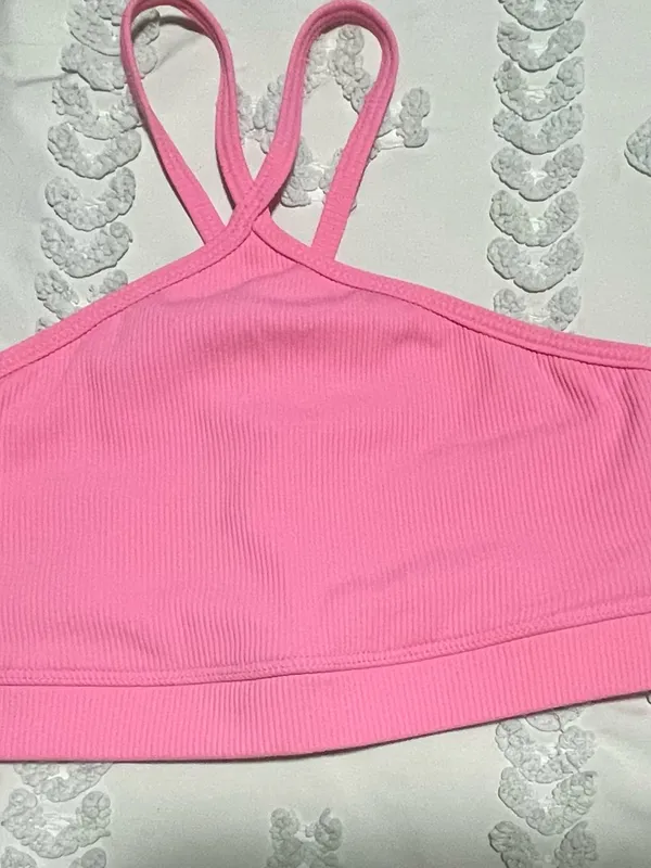 EleVen by Venus‎ Williams Pink Ribbed Double-Strap Sports Bra - Image 8