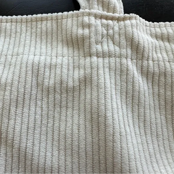 Sezane Corduroy Tote bag beige Velvet Striped - Image 6