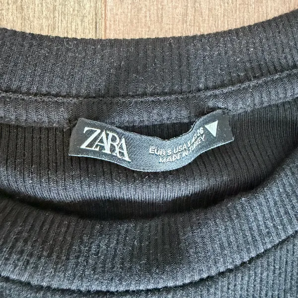 Zara Black Ribbed Knit Top - Image 4