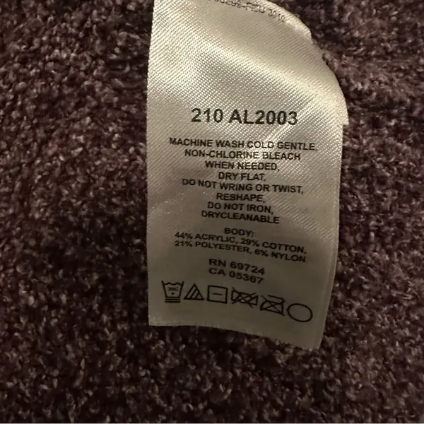 Columbia Sportswear Sweater Purple Marled Chunky V-Neck Textured Top size L - Image 6