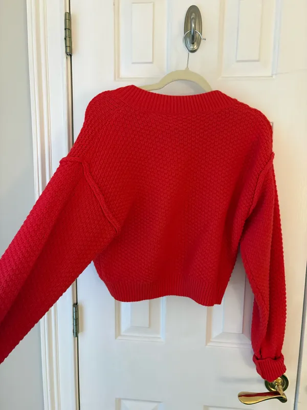 Free people red cardigan - Image 3