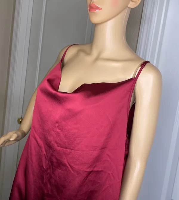 BIZwear Cowl Neck Cami Top Dark Red Size 2XL - Image 4