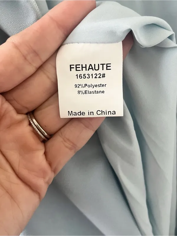 Fehaute Light Blue Bow Wide Leg Formal Sleeveless Boat Neck Pantsuit Jumpsuit - Image 9