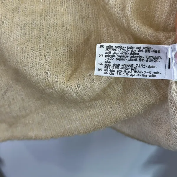 Zara alpaca wool blend ruffle sleeve lightweight knit sweater size medium - Image 6