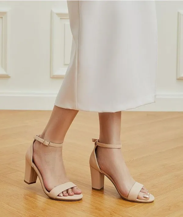 NEW Trary Nude Wedding Shoes Bride 3” Heel Rubber Sole Insole Cushion 10 - Image 7