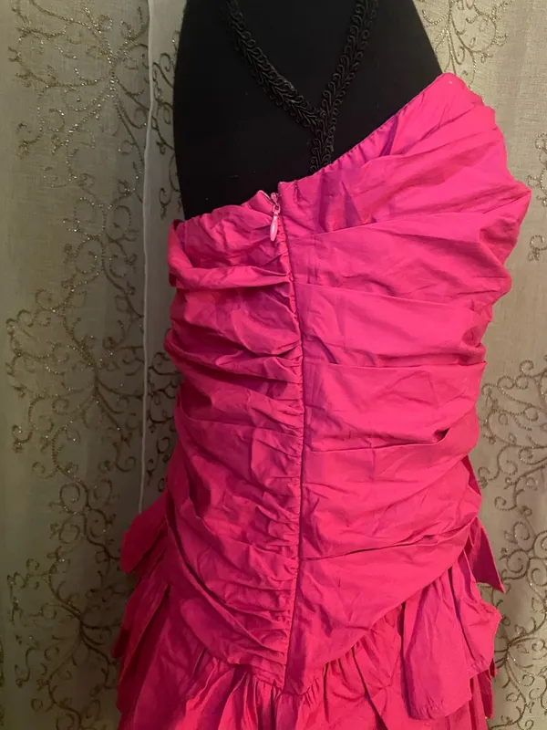NEW WITH TAGS Hello Molly Strapless Pink Ruffle Mini Dress Size L - Image 4