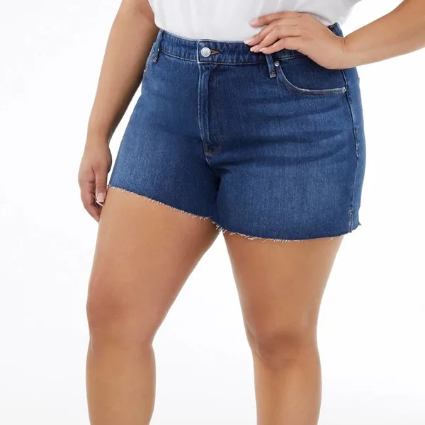 Good American cut off denim shorts blue 464 size 24‎ plus size - Image 3