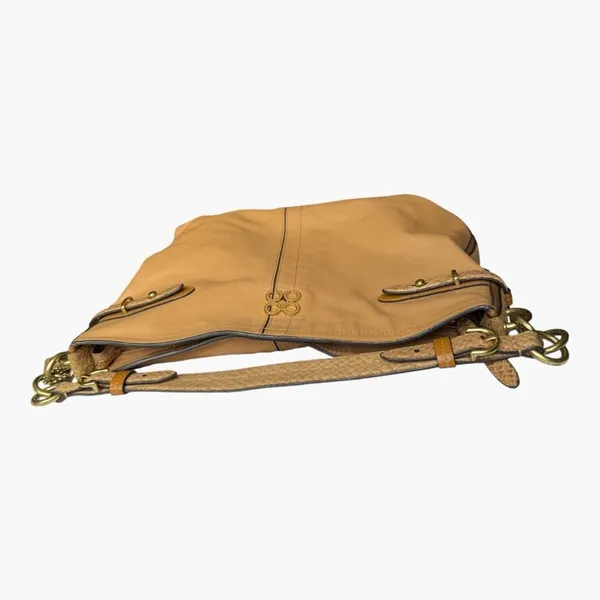 Coach Colette Leather Hobo Bag Tan Python Trim Slouchy Shoulder Bag 16418 - Image 7