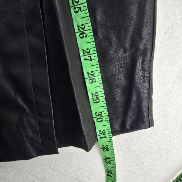 GRACIA‎ NWT Faux Leather Wrap Midi Skirt Black Tie Waist Pencil Skirt Size Large - Image 8