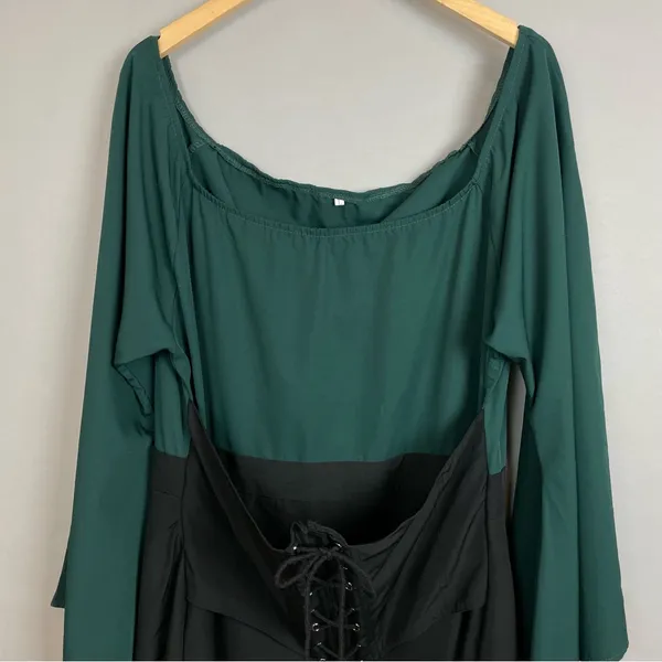 Pirate Wench Halloween Costume Women Long Bell‎ Sleeves Corset Asymmetrical Hem - Image 4