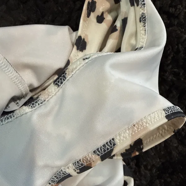 Aerie One Piece Swimsuit M Animal Print Wrap Bow Front Full Coverage - Image 8