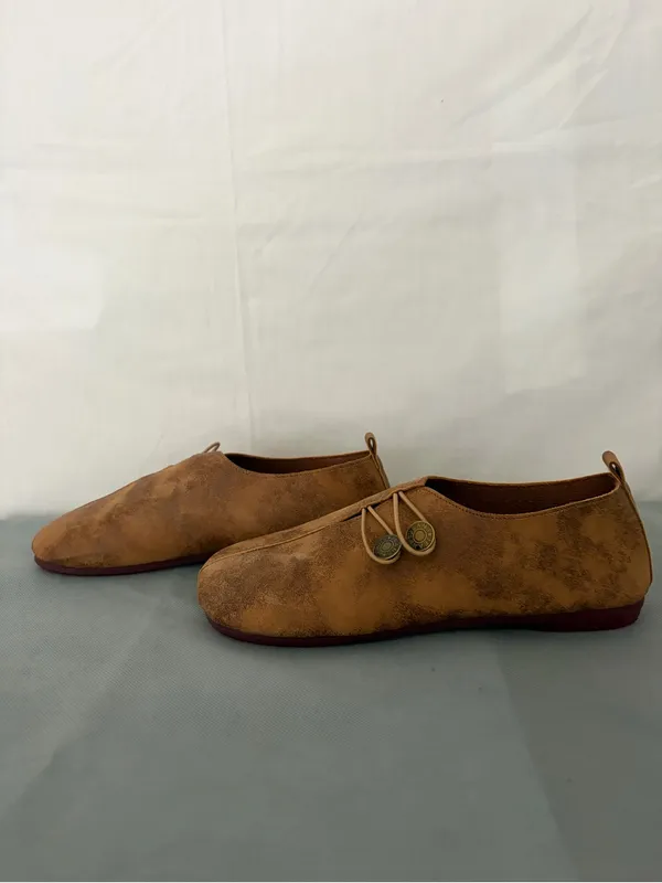 Flat Shoes Jeans Women’s Size 41 EU Brown Suede Lace Up Flat Shoes(B202) - Image 5