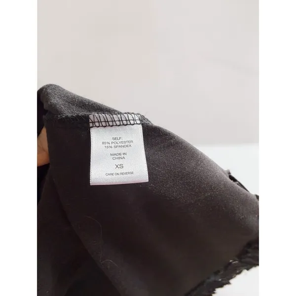 New York & Company Womens XS Black Fringe Hem Longline Open‎ Front Vest - Image 4