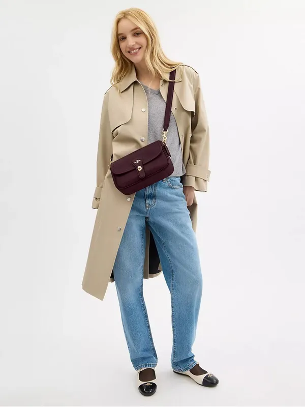 Coach Hadley Turnlock Shoulder Bag in Dark Wine - Image 2
