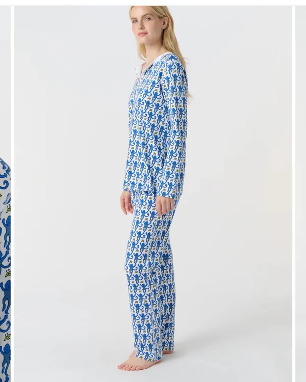 Roller Rabbit Pajamas Monkey Blue Long Sleeve - Image 3