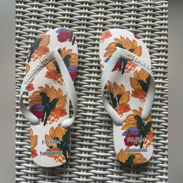Farm‎ Rio Banana Nest Havaianas Sandals size 11/12 boho vacation beach travel - Image 7