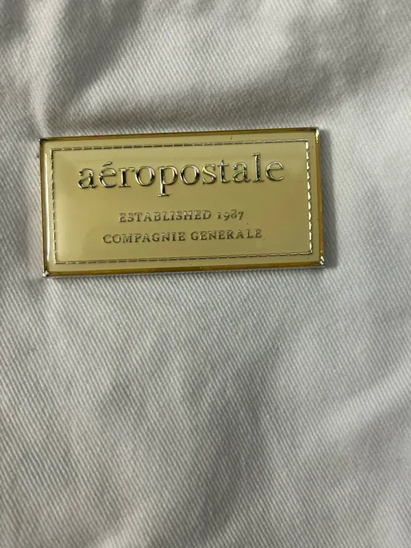 Aeropostale White Canvas Tote Bag with Strap Accents - Image 5