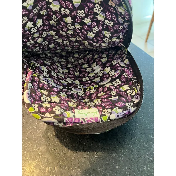 Vera Bradley quilted cotton backpack retired Plum Petals purple floral Bag - Image 3