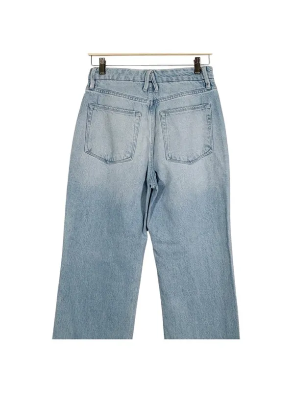 Good American Good Boy Straight leg Ankle Slit Jeans Size 27 - Image 5